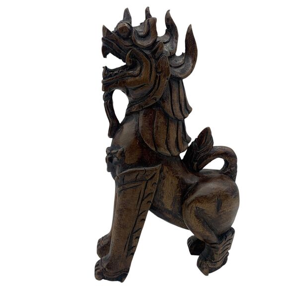 Wooden Carved Foo Dog - Picture 2 of 13